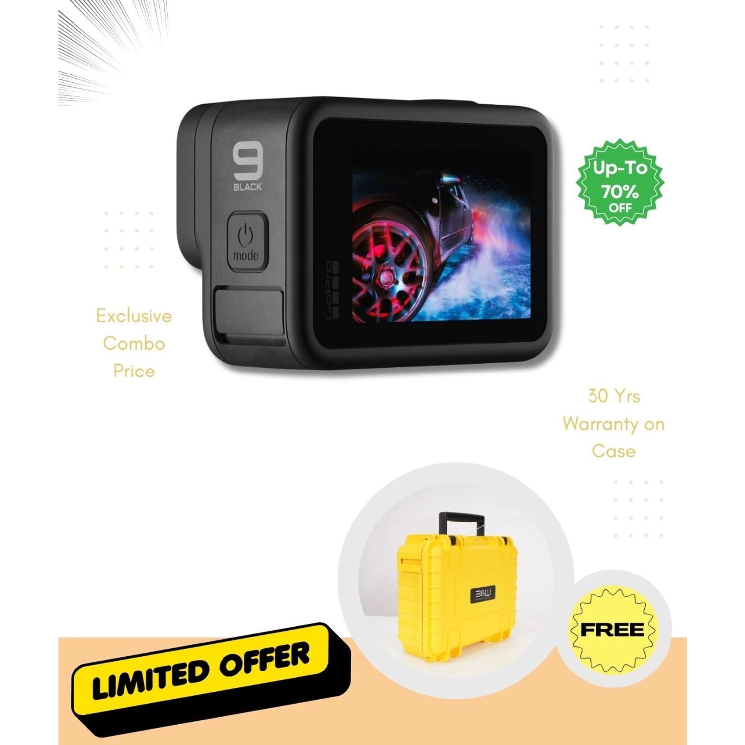 GoPro HERO 9 Actionkamera (schwarz) mit Display und seitlichen Bedientasten
