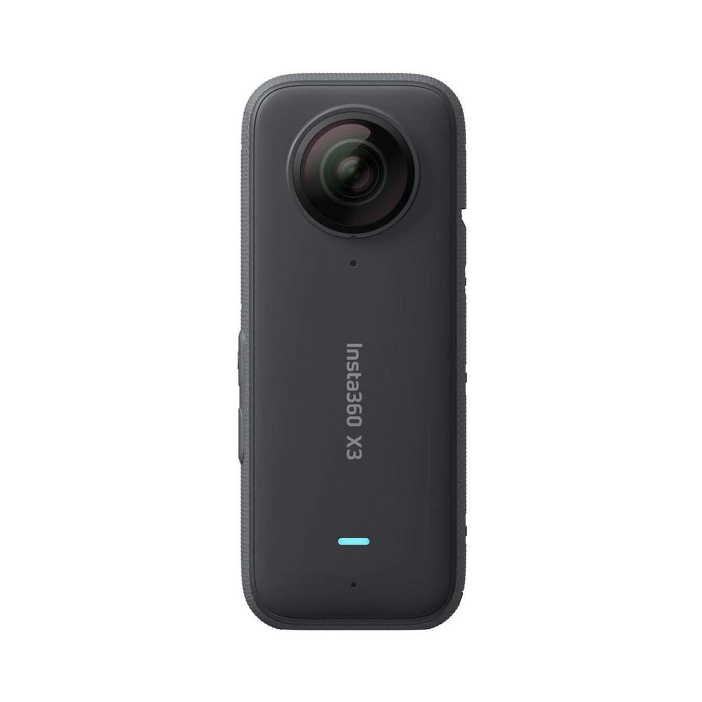 Insta360 X3 360 action camera back view with power/status light