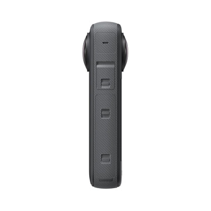 Insta360 X3 360 action camera side profile with textured housing and buttons