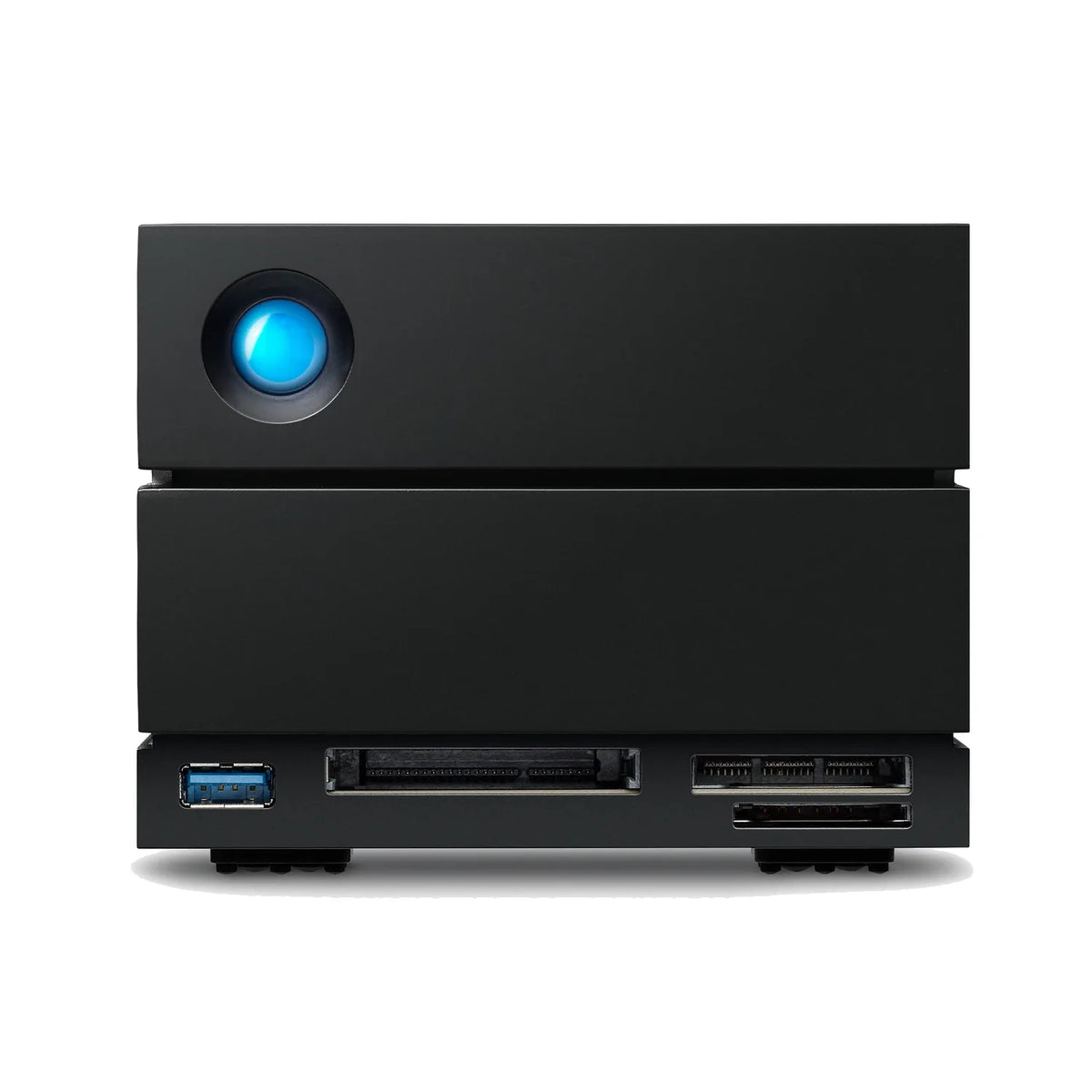 LaCie 2big Dock front view with CFexpress, SD and USB-A ports
