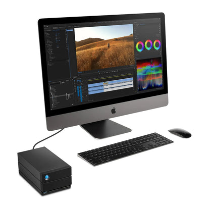 LaCie 2big Dock connected to a desktop editing workstation