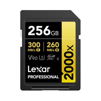 Lexar Professional 2000x SDXC™ UHS-II Memory Card GOLD Series (Up to 300MB/s)