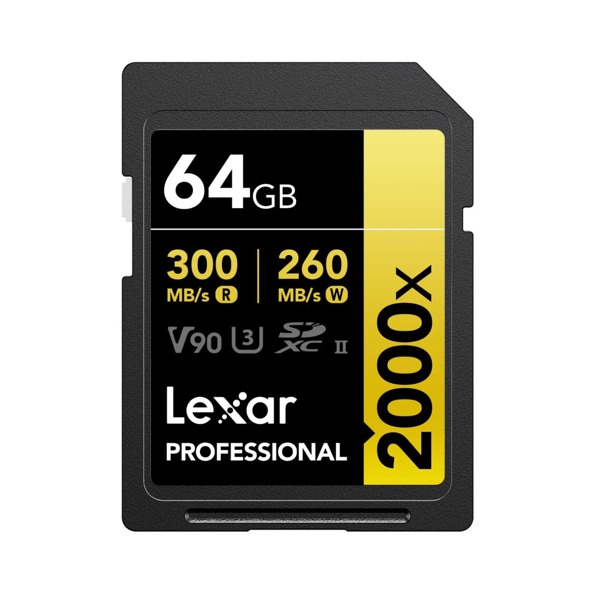 Lexar Professional 2000x SDXC™ UHS-II Memory Card GOLD Series (Up to 300MB/s)