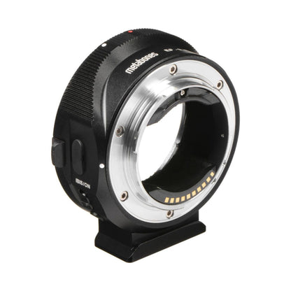 Canon EF/EF-S to Sony E smart adapter with illuminated contact pads on front ring