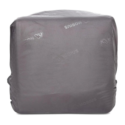 Mobius rain cover for DSLR sling bag, closed over bag in dark gray