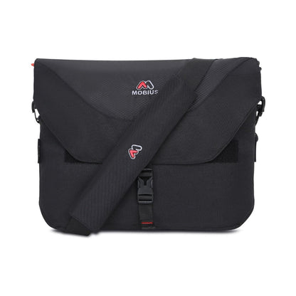 Mobius Zoom DSLR/SLR lens sling bag, black flap front with shoulder strap