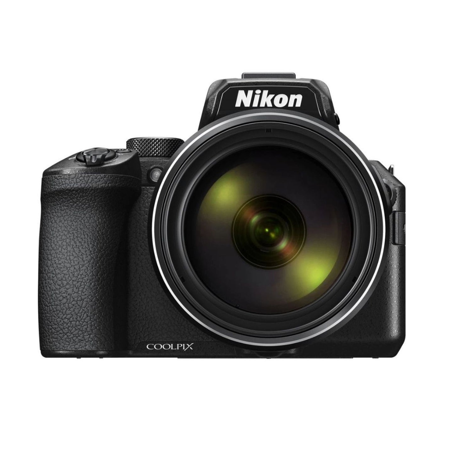 COOLPIX P950 compact digital camera front view, large zoom lens and grip