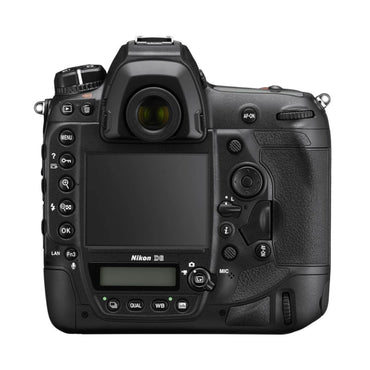 DSLR camera back view with LCD screen, control buttons, and AF-ON switch