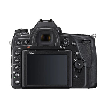 Back view of Nikon D780 DSLR camera with rear LCD and control buttons, black