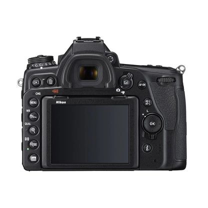 Back view of Nikon D780 DSLR camera with rear LCD and control buttons, black