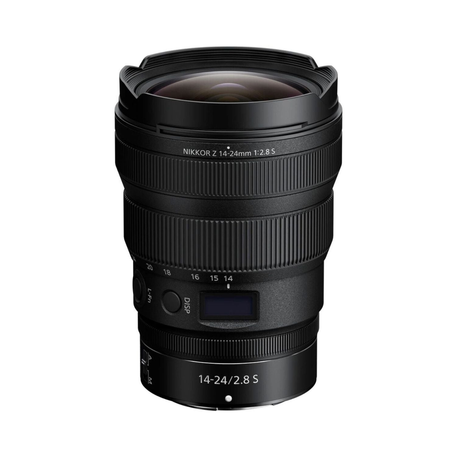 NIKKOR Z 14-24mm f/2.8 S Objektiv, schwarz, Vorderansicht mit Frontlinse