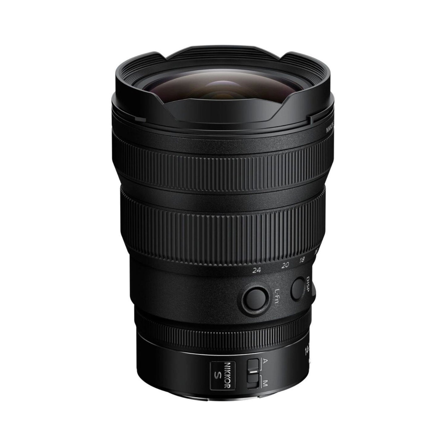 NIKKOR Z 14-24mm f/2.8 S Objektiv, Rückansicht mit Bedienelementen und Bajonett