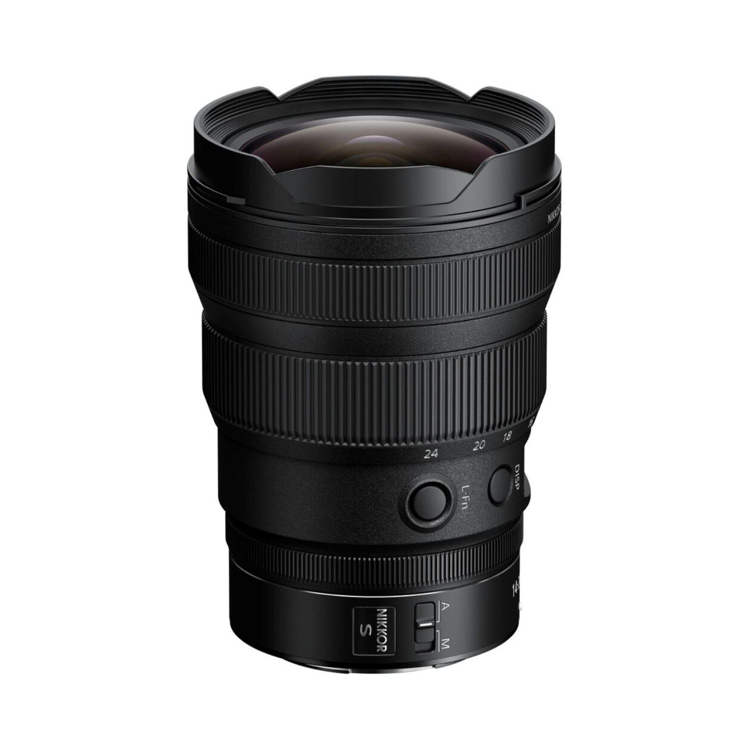 NIKKOR Z 14-24mm f/2.8 S Objektiv, Rückansicht mit Bedienelementen und Bajonett