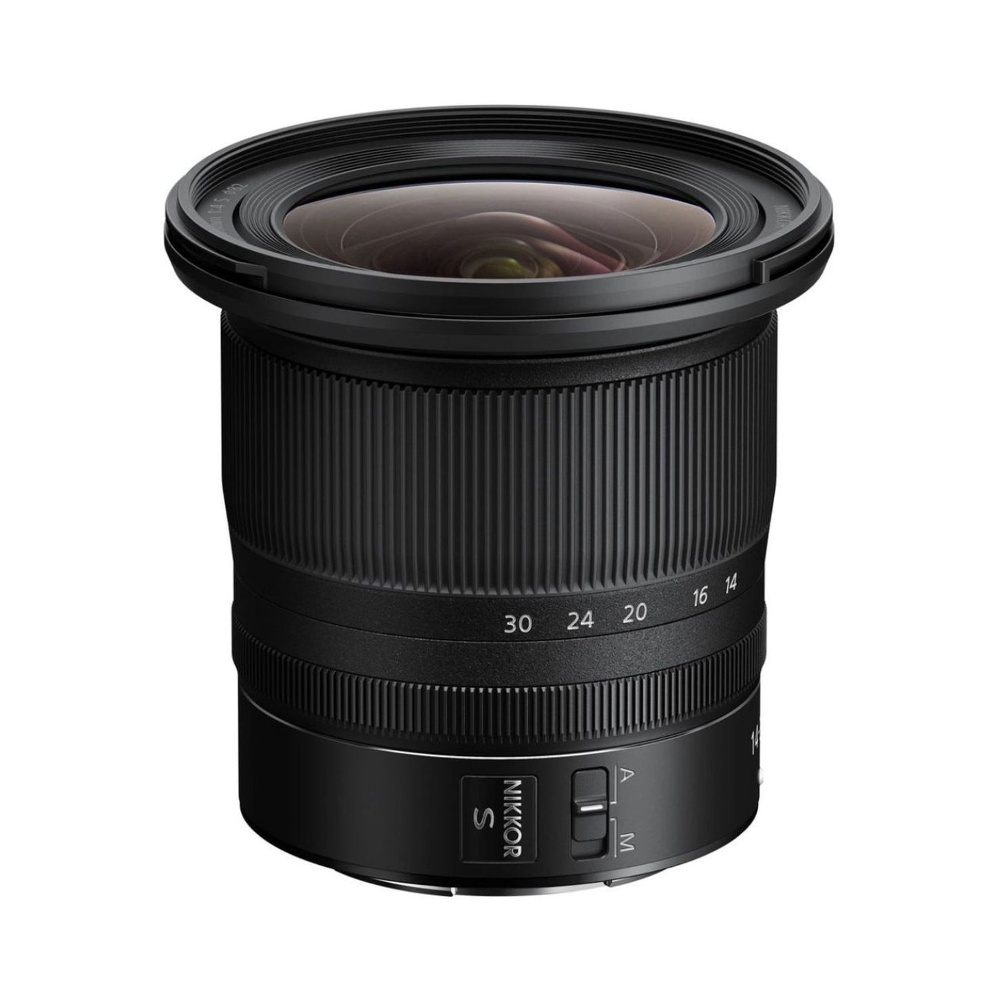 Nikon 14-30mm f/4 S Objektiv mit sichtbaren Brennweitenmarken am Zoomring