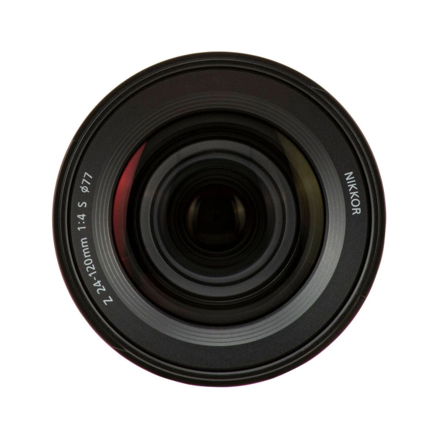 NIKKOR Z 24-120mm f/4 S lens, close-up of front glass element