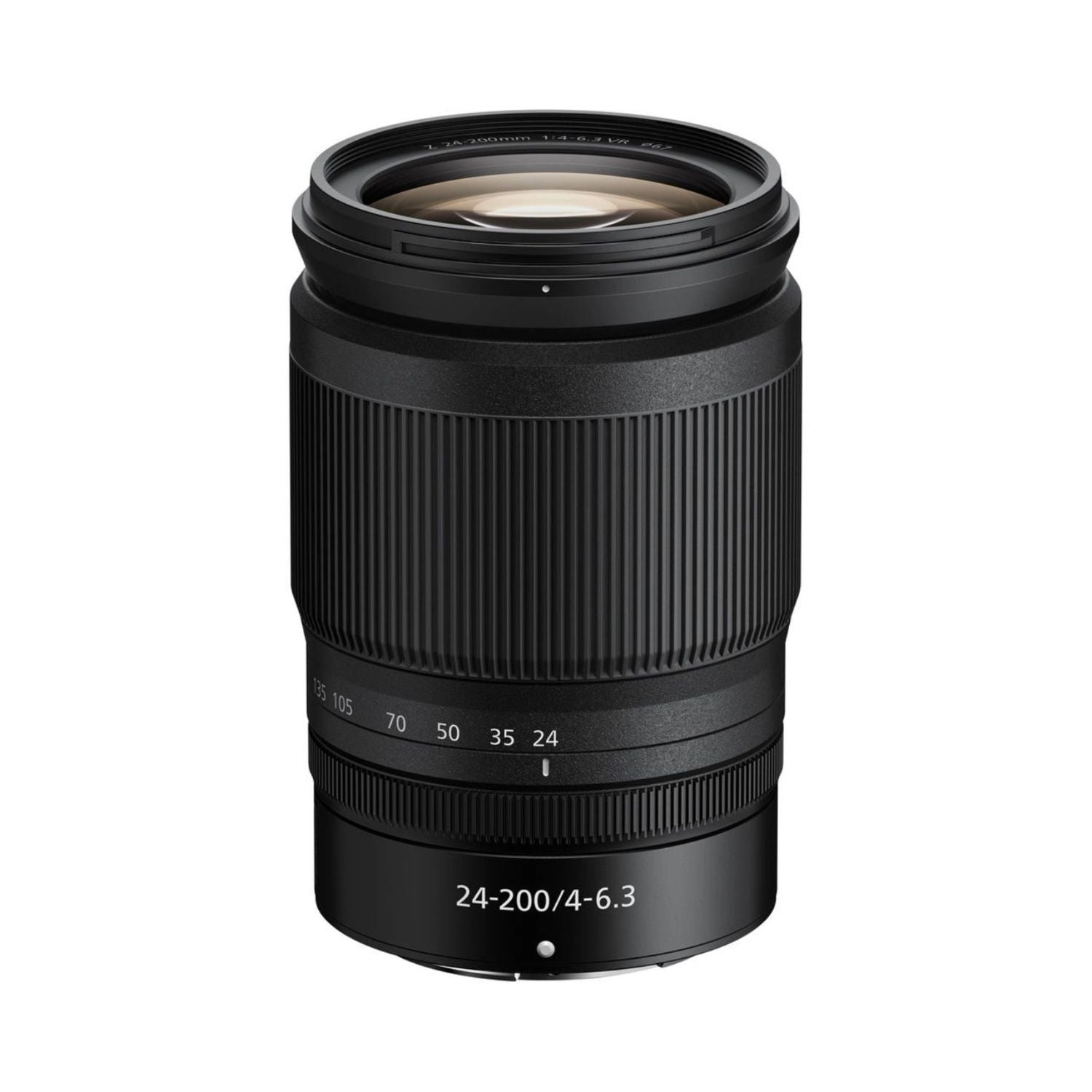 NIKKOR Z 24-200mm f/4-6.3 VR lens with zoom ring and front element, black