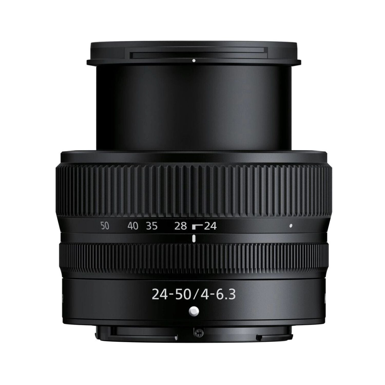 NIKKOR Z 24-50mm f/4-6.3 lens, rear side with mount contacts and markings
