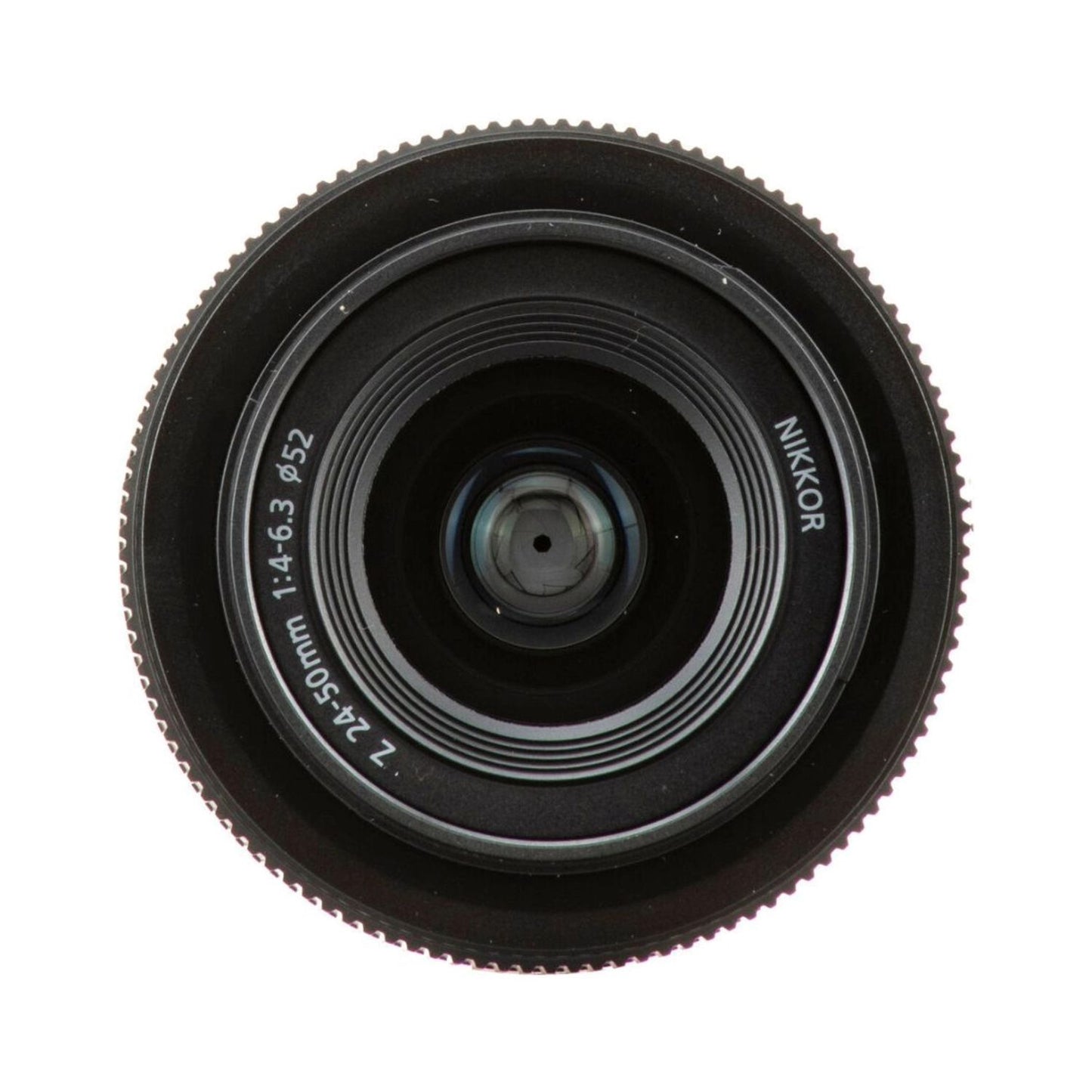 NIKKOR Z 24-50mm f/4-6.3 lens, front view with Nikon branding