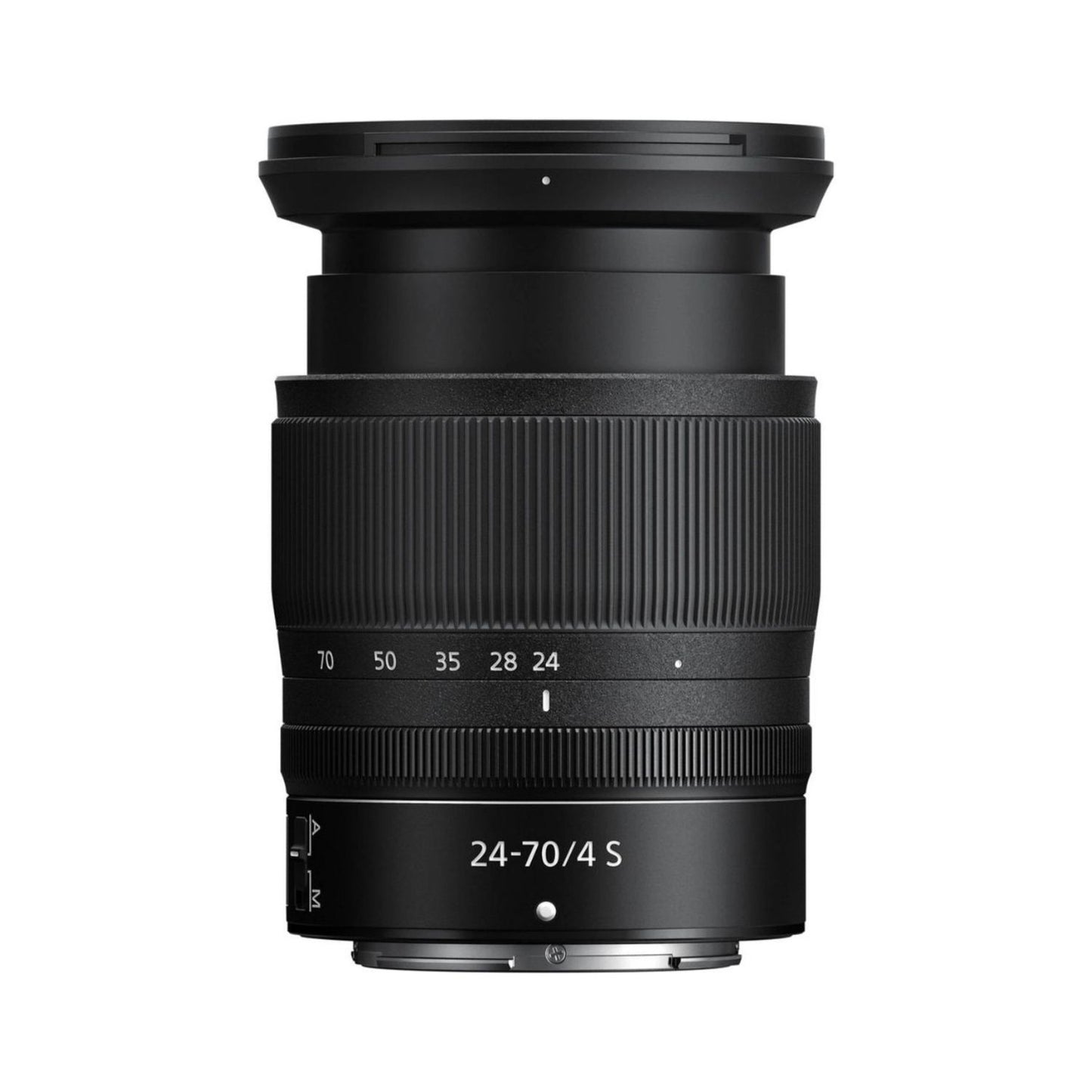 NIKKOR Z 24-70mm f/4 S Objektiv von hinten, Zoomskala 24–70