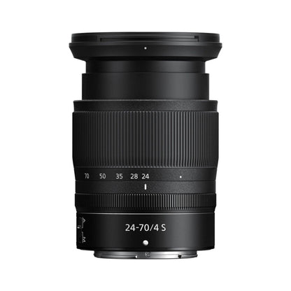 NIKKOR Z 24-70mm f/4 S Objektiv von hinten, Zoomskala 24–70