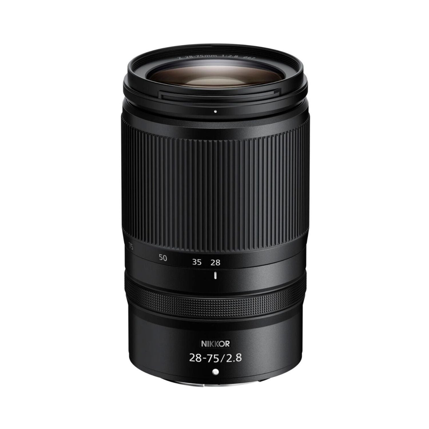 Nikon 28-75mm f/2.8 lens with ribbed grip and front glass