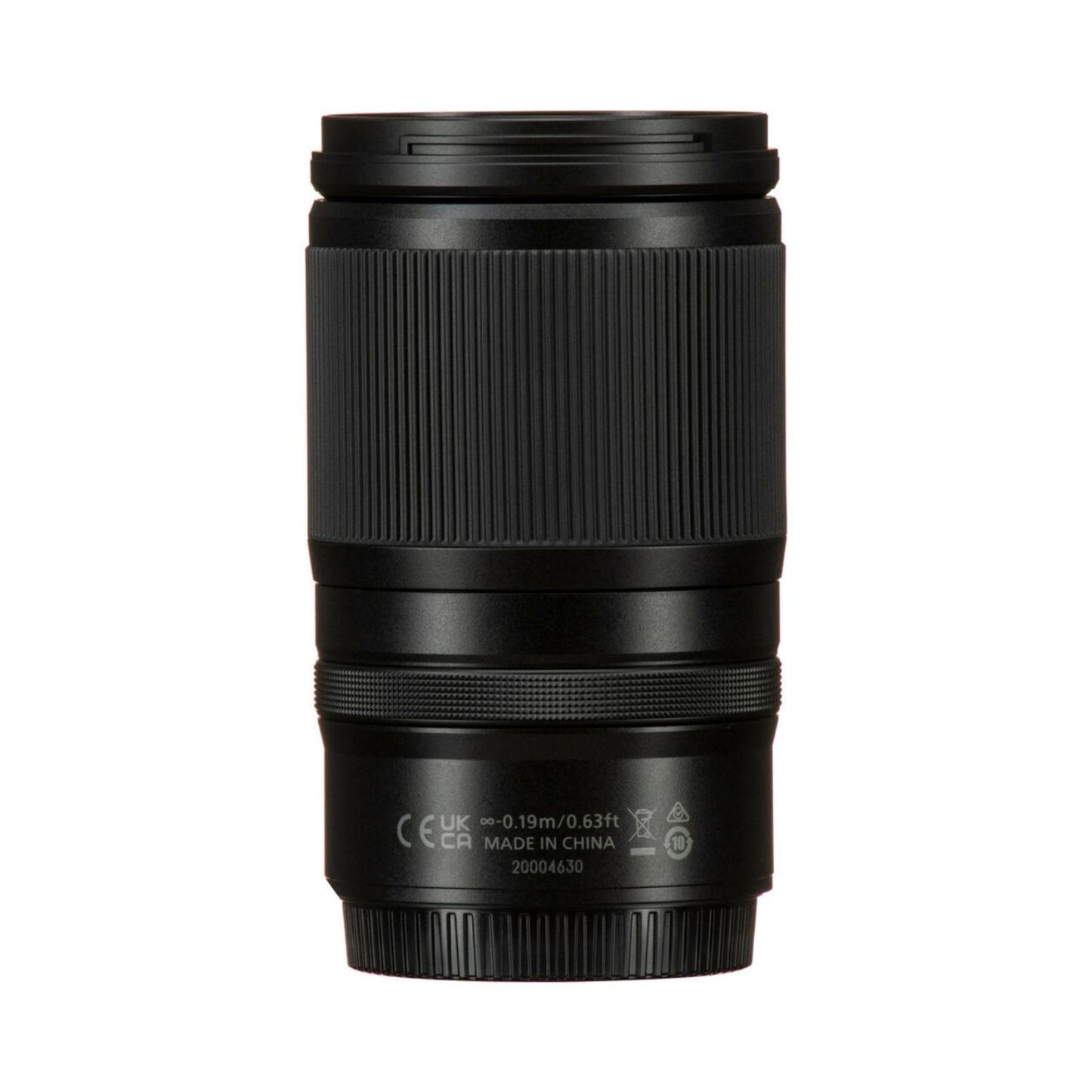 Back view of the Nikon 28-75mm f/2.8 lens, textured grip and markings