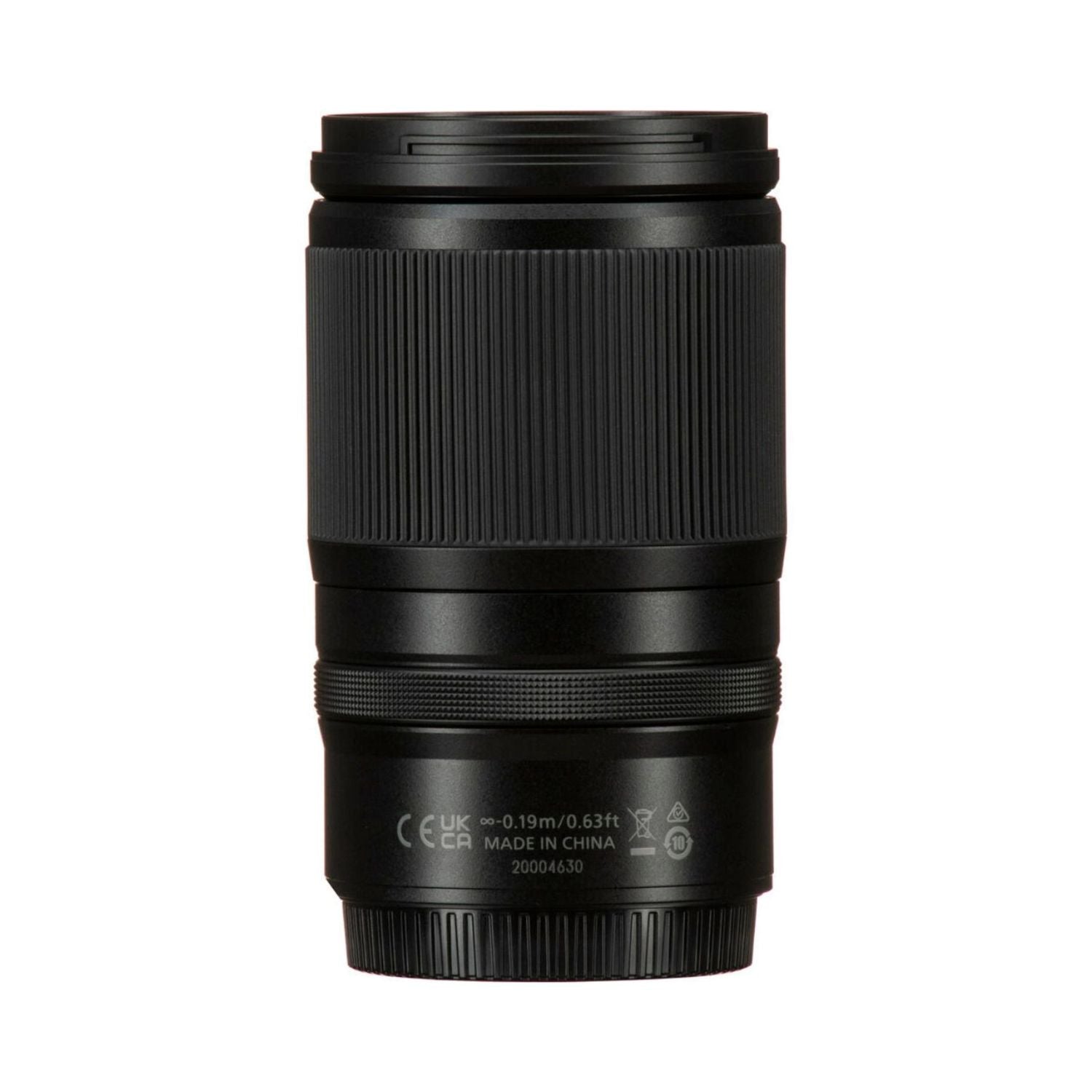 Back view of the Nikon 28-75mm f/2.8 lens, textured grip and markings