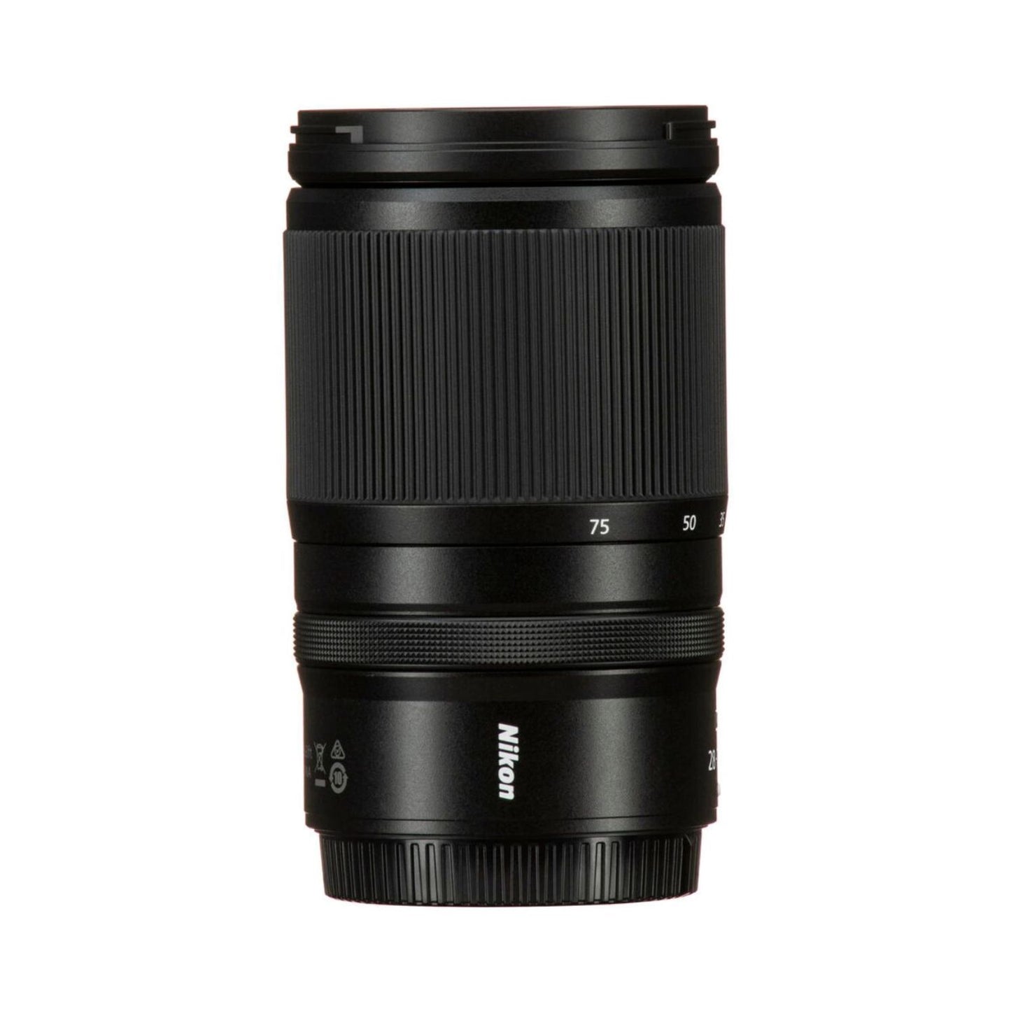 28-75mm f/2.8 lens side profile with zoom scale markings