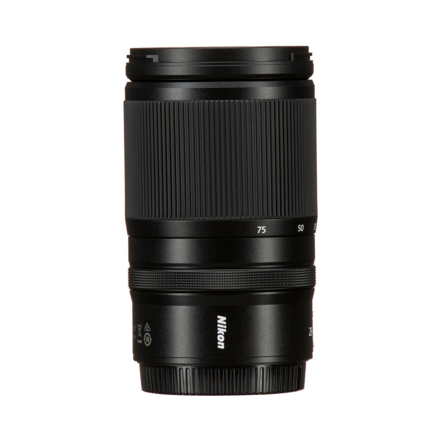 28-75mm f/2.8 lens side profile with zoom scale markings