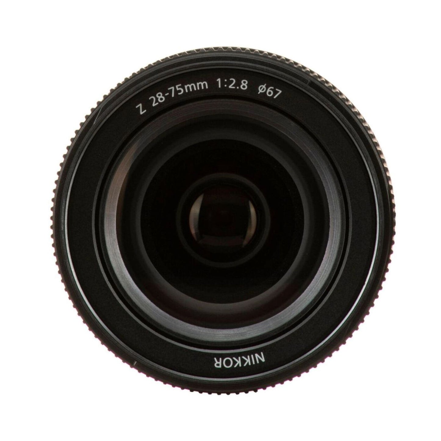 28-75mm f/2.8 lens front element with visible glass and front ring