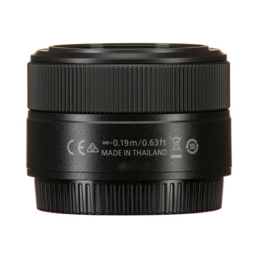 NIKKOR 28mm f/2.8 lens back, textured rings and certification markings