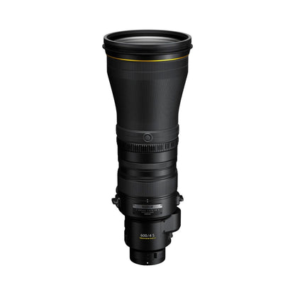 NIKKOR Z 600mm f/4 TC VR S lens, black telephoto with front glass
