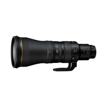 NIKKOR Z 600mm f/4 TC VR S lens side view, black body with control switches