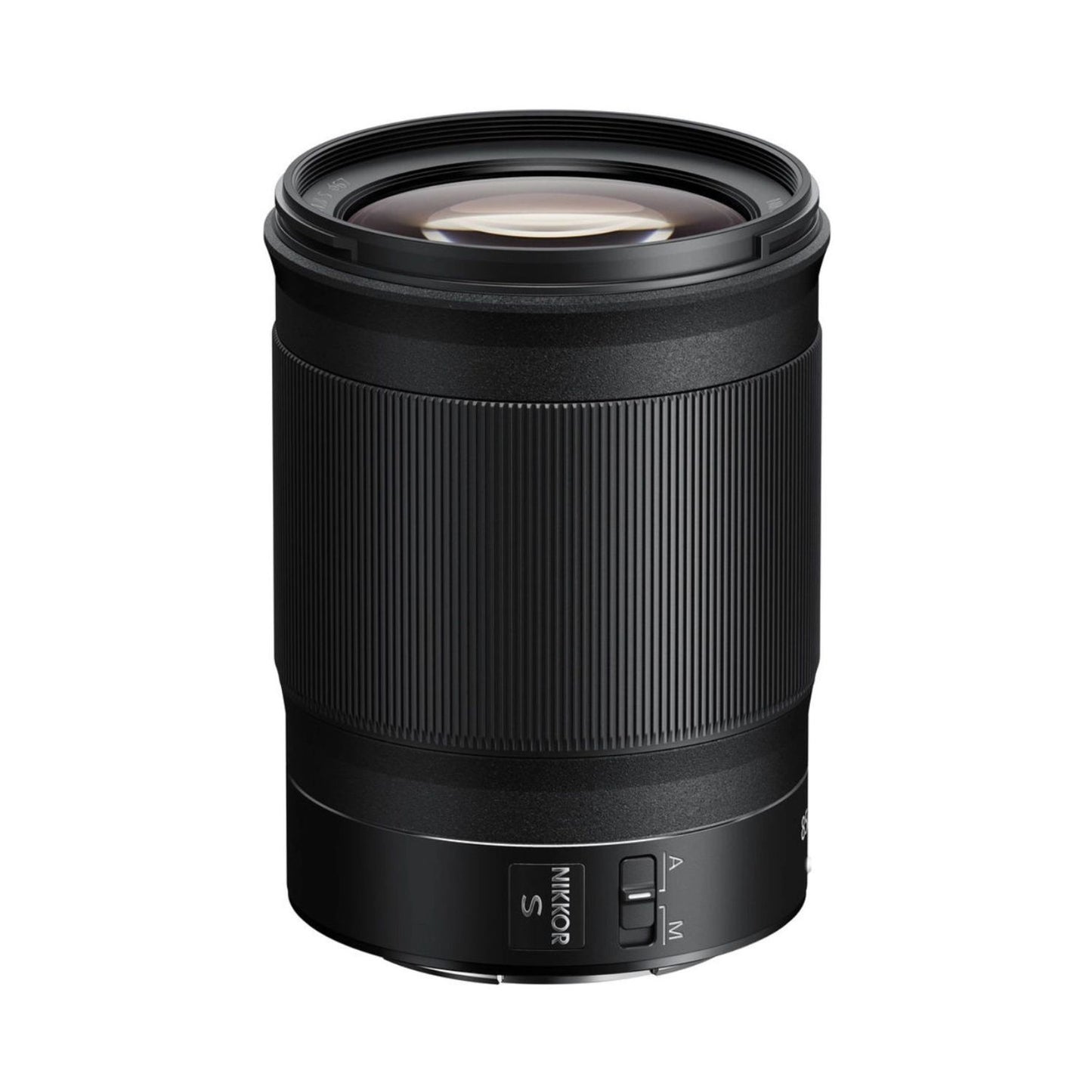 NIKKOR Z 85mm f/1.8 S, schwarzes Objektiv mit Bedienelementen am Rand