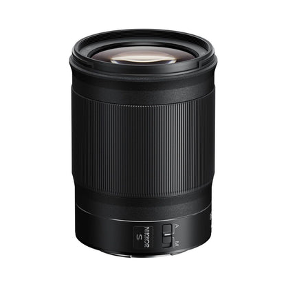 NIKKOR Z 85mm f/1.8 S, schwarzes Objektiv mit Bedienelementen am Rand
