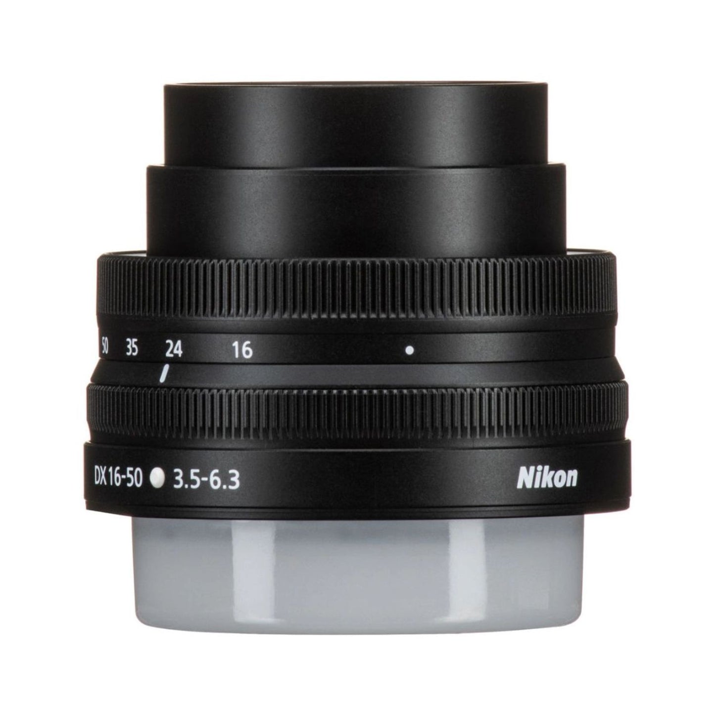 Nikon NIKKOR Z DX 16-50mm f/3.5-6.3 VR lens, branding and rear housing