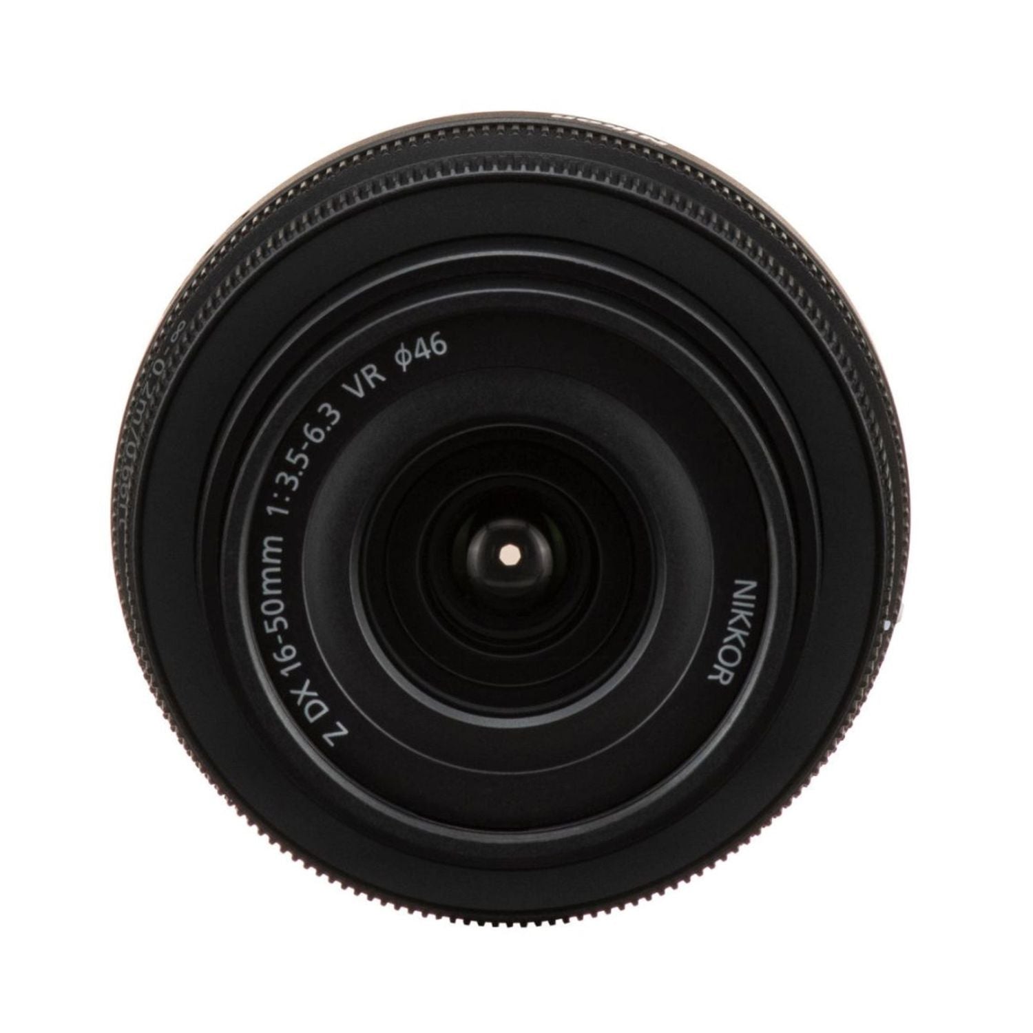 NIKKOR Z DX 16-50mm f/3.5-6.3 VR lens, front element and VR text