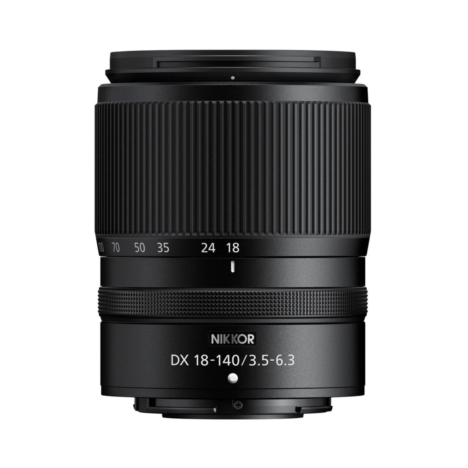 NIKKOR DX 18-140mm f/3.5-6.3 VR Objektiv, schwarze Zoom-Linse mit Aufdruck