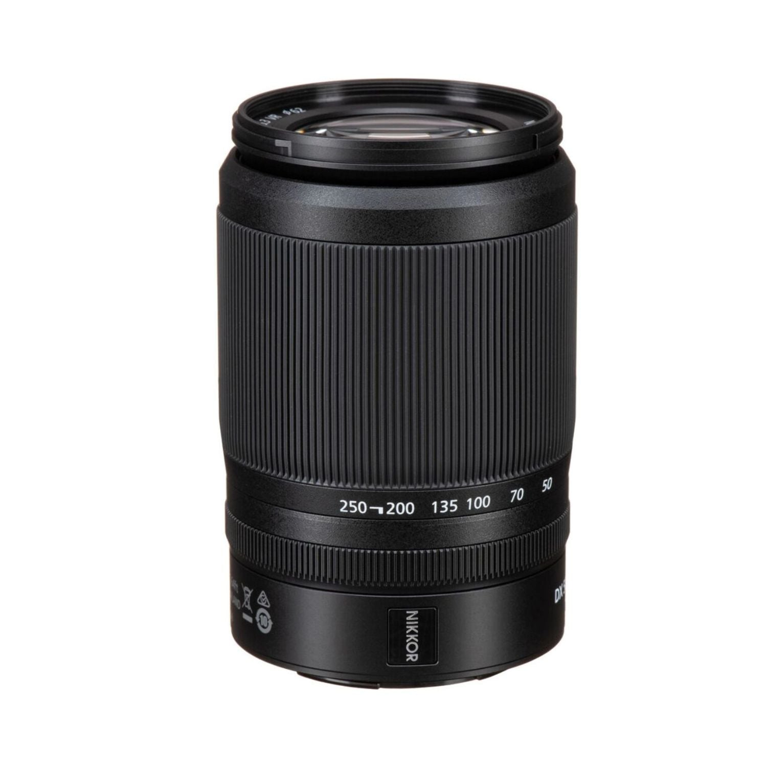 NIKKOR Z DX 50-250mm lens barrel with zoom scale ring and Nikon badge