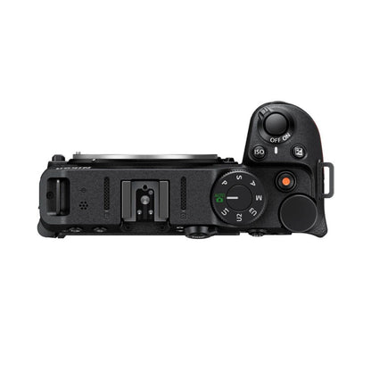 Z30 mirrorless camera top controls with mode dial and hot shoe area