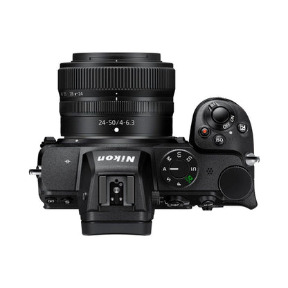 24-50mm lens on Z5, top controls and textured black grip