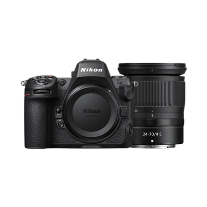 Nikon Z8 mirrorless camera with 24-70mm f/4 S lens front view