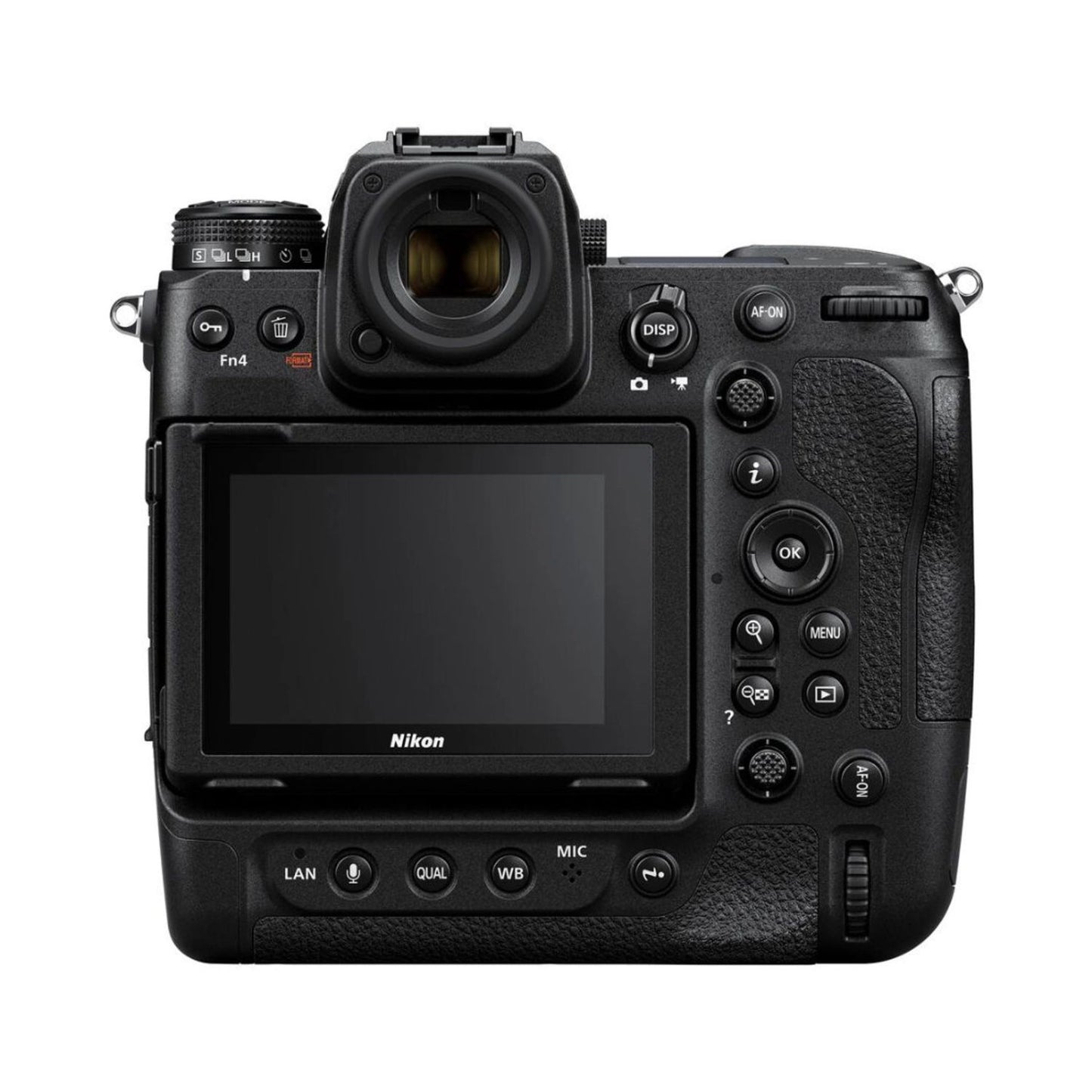 Nikon Z9 Rückseite mit LCD-Display und Tastenrad