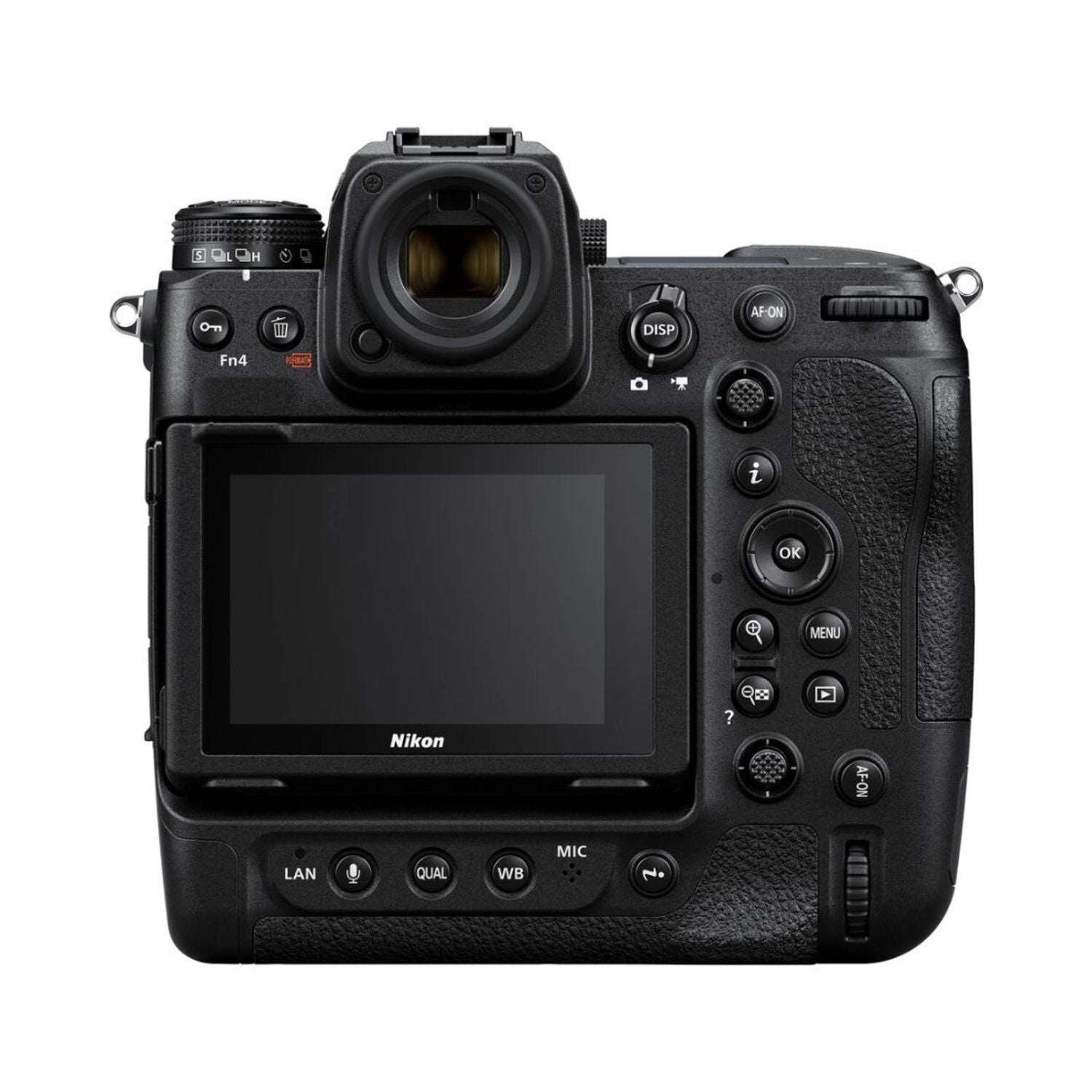 Nikon Z9 Rückseite mit LCD-Display und Tastenrad