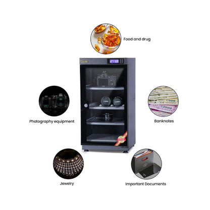 Photron 60L dry cabinet with digital control panel and use icons