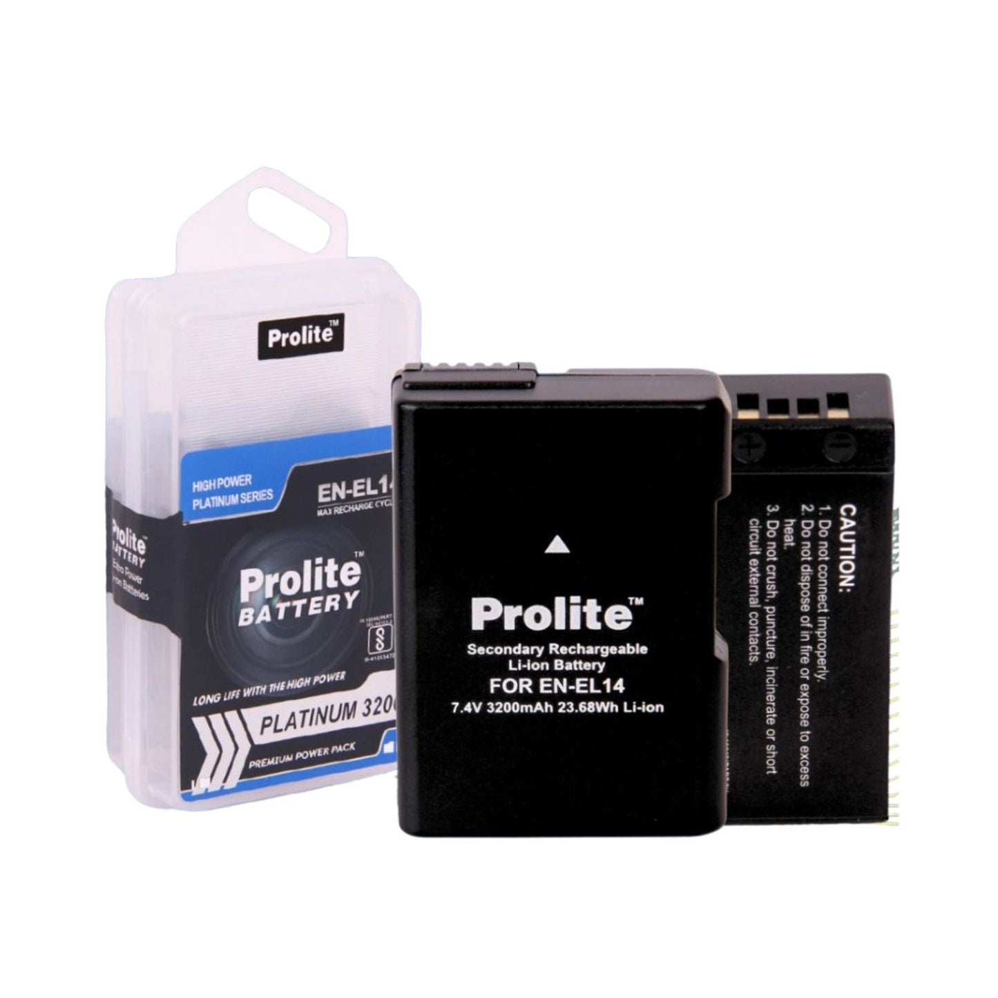 Prolite EN-EL14 Platinum battery, 1.4V 3200mAh Li-ion, with protective case