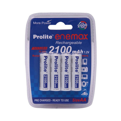 Prolite Enemax rechargeable AA Ni-MH batteries, 2100mAh, pack of 4 (blister)