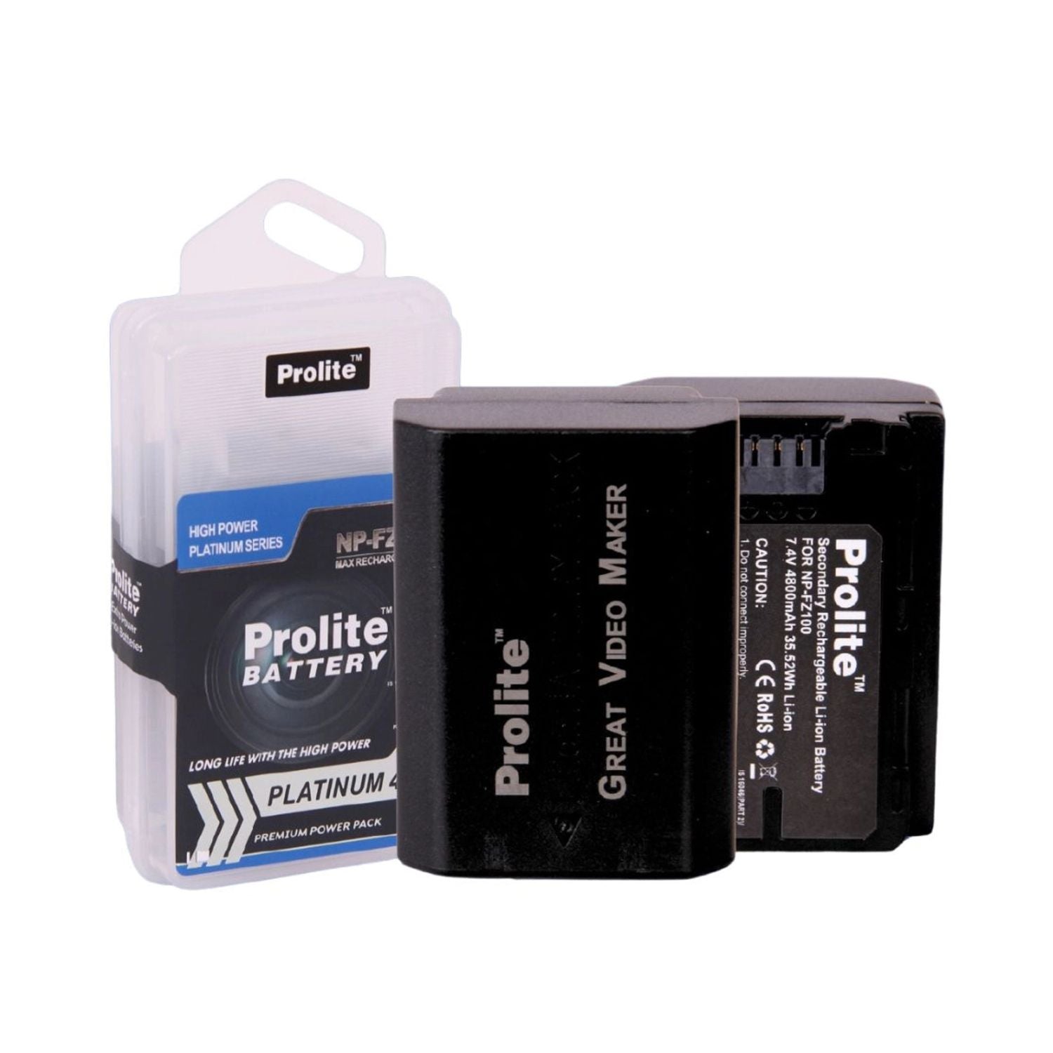 Prolite NP-FZ100 Platinum Akku mit Ladepack in transparentem Etui