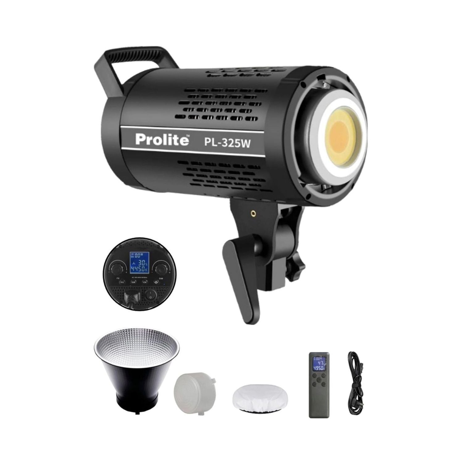 Prolite PL-325W zweifarbige COB-Video-Leuchte mit Bowens-Mount, inkl. Zubehör-Set