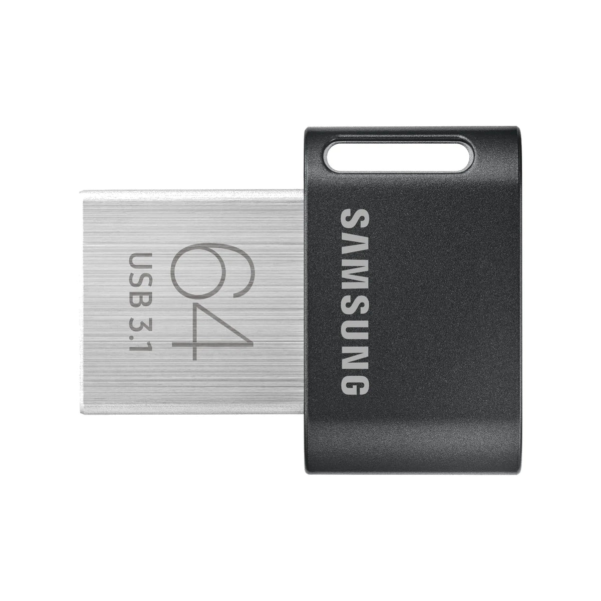 Samsung FIT Plus USB 3.1 flash drive with black cap and silver connector